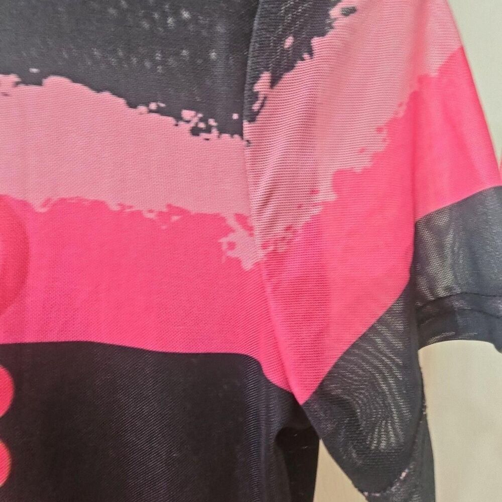 JNJA Anagram Motif Striped Mesh T-Shirt - Picture 2 of 8